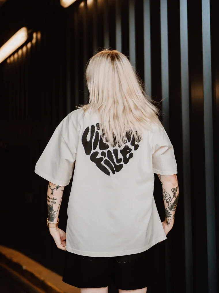 T-shirt crème cœur