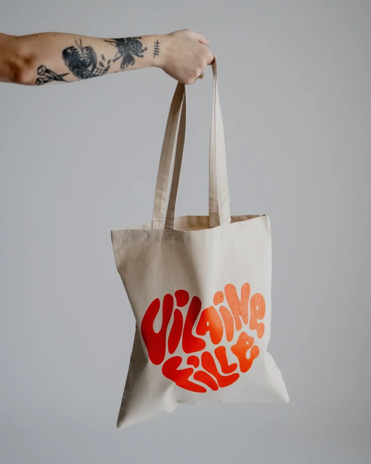 Tote bag Cœur crème