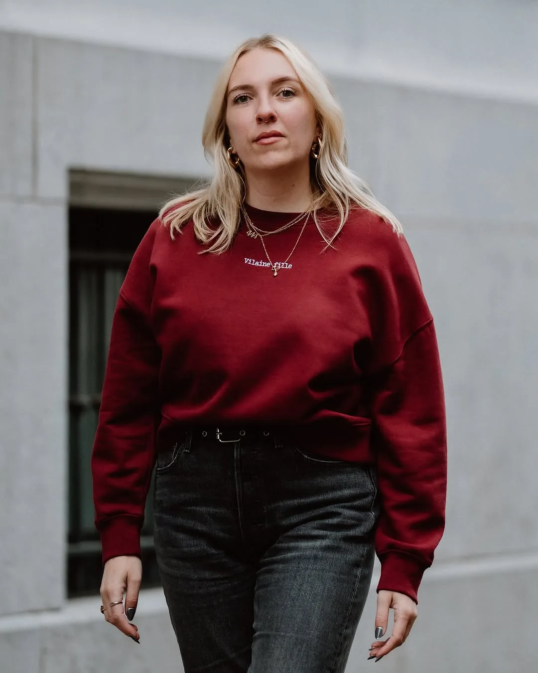 Sweat burgundy Vilaine fille