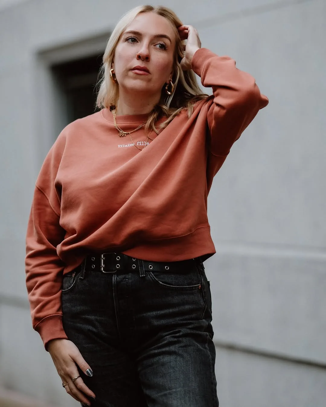 Sweat rouille collection Vilaine fille